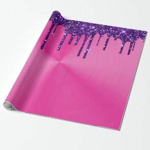 Papier Cadeau Lecteurs de Parties scintillant violet en métal ro