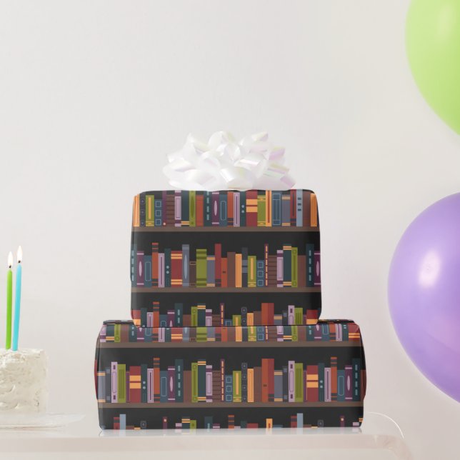 Papier Cadeau Lecture de bibliothèque (Cadeaux de fête)