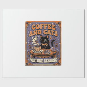 Papier Cadeau Lecture de la fortune du café et des chats Chats F