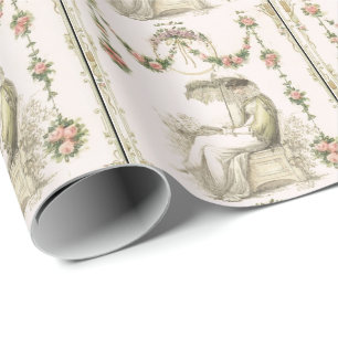 Papier Cadeau Lecture de Regency fashionplate Jeu d'oreiller