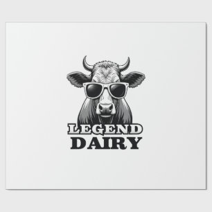 Papier Cadeau Légendaire Vache Drôle Fermier Laiterie Pun Graphi
