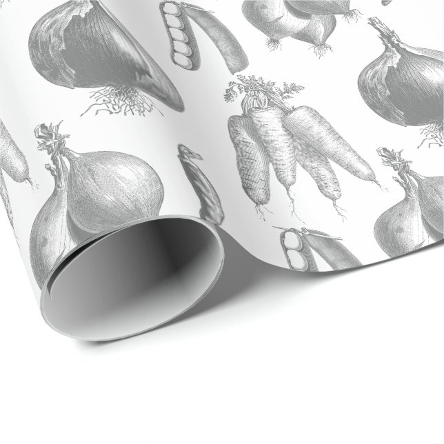 Papier Cadeau Légumes faits maison de cru de cuisinier de (Coin rond)