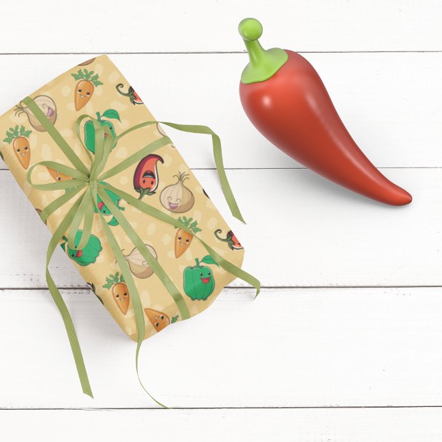 Papier Cadeau Légumes souriants (Créateur téléchargé)