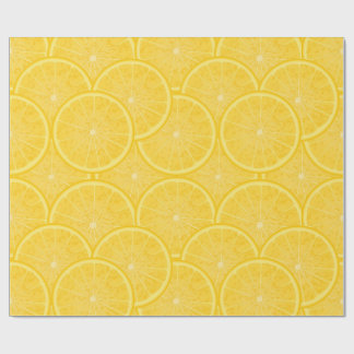 Papier Cadeau Lemon Slice Citrus Fruit Yellow Wrapping Paper