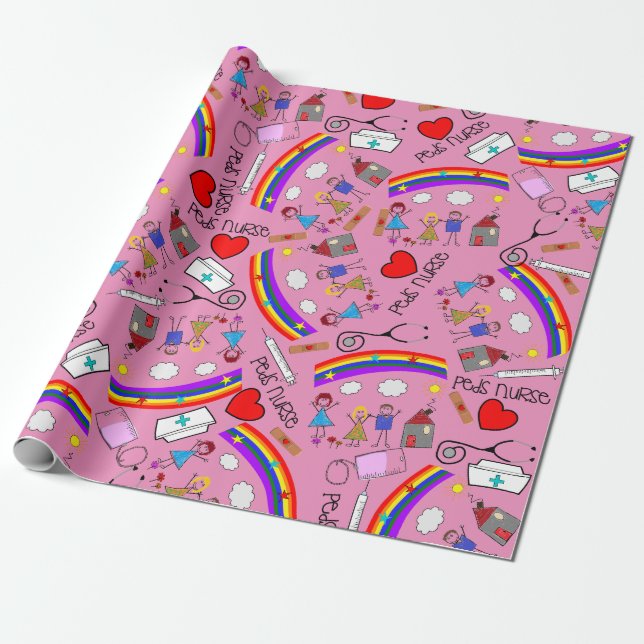 Papier Cadeau L'enveloppe de cadeau d'infirmière de pédiatrie (Déroulé)