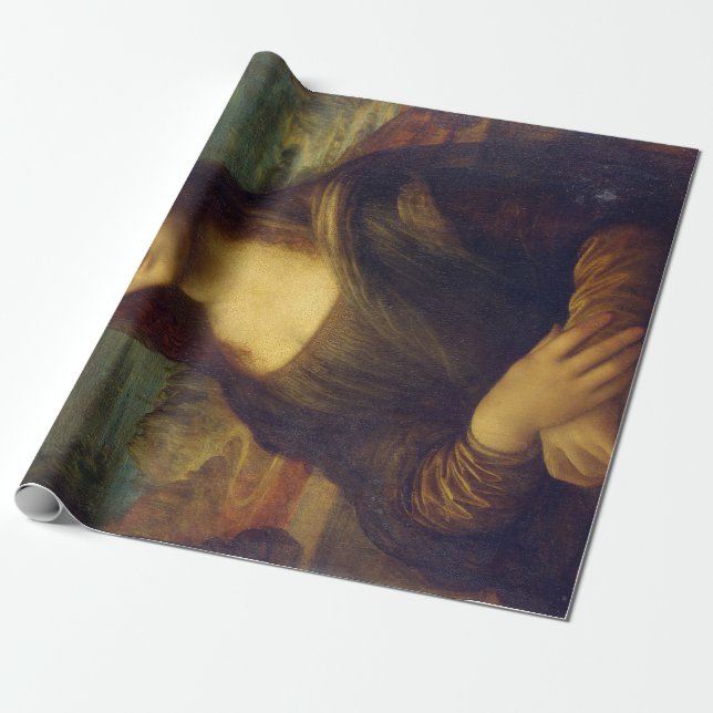 Papier Cadeau Leonardo da Vinci iconique Mona Lisa (Déroulé)