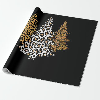 Papier Cadeau léopard de noël arbres guépard cadeau poster de an