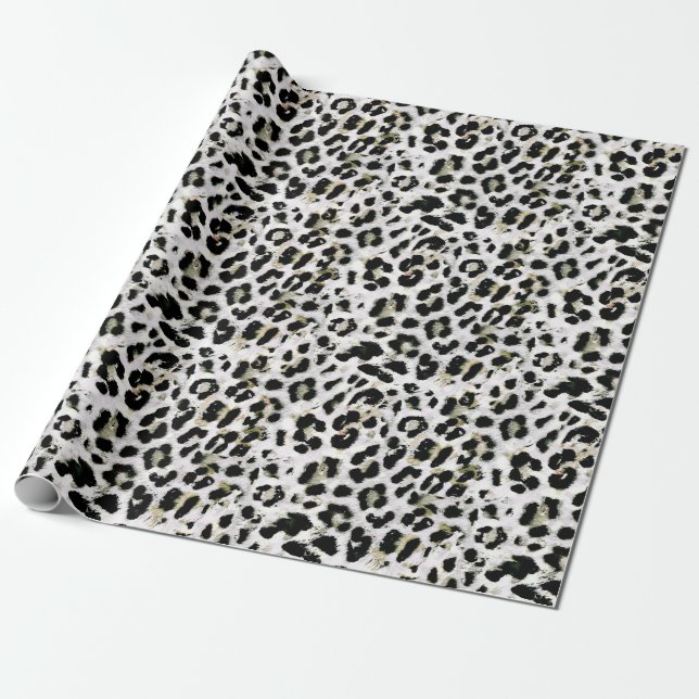 Papier Cadeau Leopard - imprimé tacheté animal (Déroulé)
