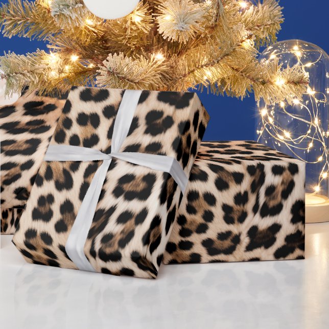 Papier Cadeau Léopard noir Brown crémeux (Vacances)