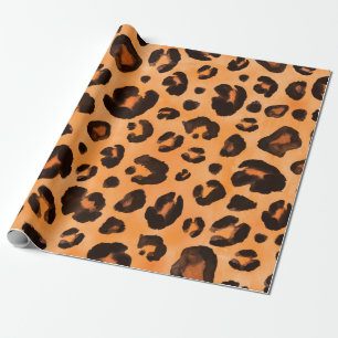 Papier Cadeau Léopard noir jaune orange brun noir noir noir noi