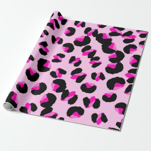 Papier Cadeau Léopard rose. Motif de peau animale. Leopard. Pant