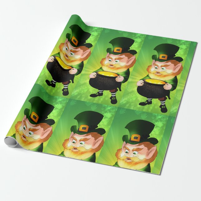 Papier Cadeau Leprechaun (Déroulé)