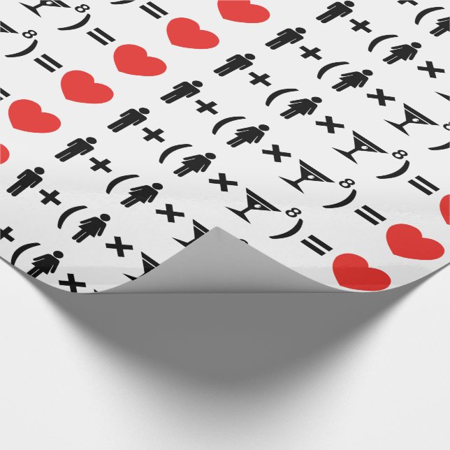 Papier Cadeau L'équation d'amour pour les femmes (Coin)