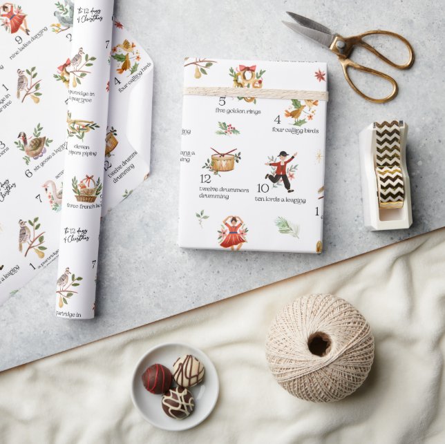 Papier Cadeau Les 12 jours de Noël | Vacances (Artisanat)