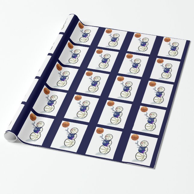 Papier Cadeau Les amateurs de basket Noël (Déroulé)