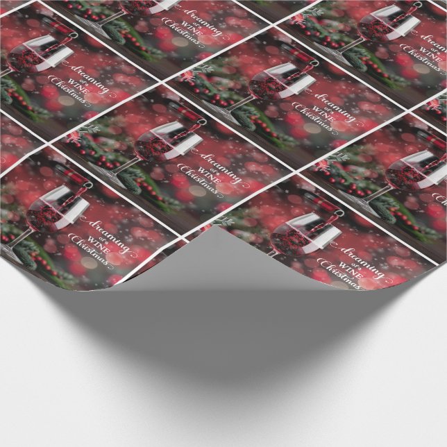 Papier Cadeau Les amateurs de vin rêvent d'un Noël de vin (Coin)
