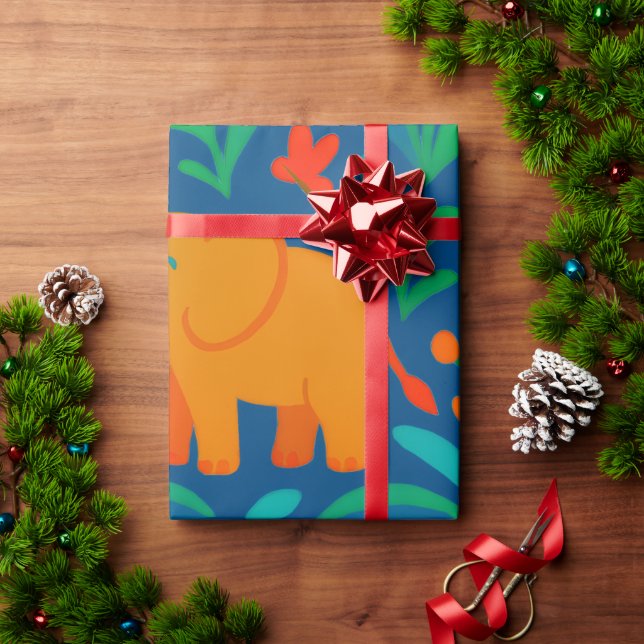 Papier Cadeau Les animaux de la jungle (Cadeau de vacances)