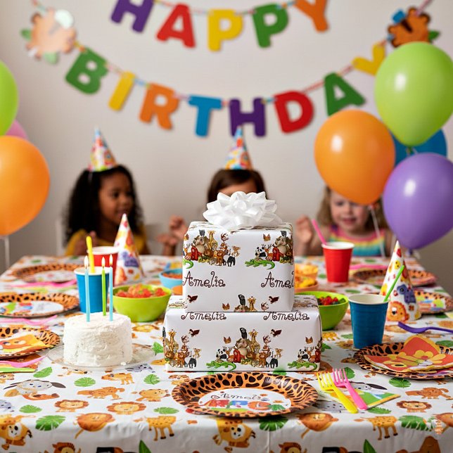 Papier Cadeau Les animaux de l'enfant personnalisés Envelopper l (Créateur téléchargé)