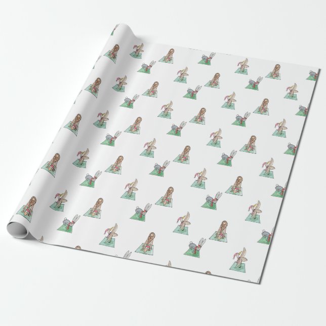 Papier Cadeau Les animaux de Noël du yoga (Déroulé)