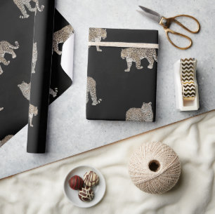 Papier Cadeau Les animaux léopards de la jungle moderne Motif no