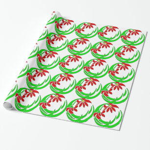 Papier Cadeau les années 70 Motif Fleur Retro Déco