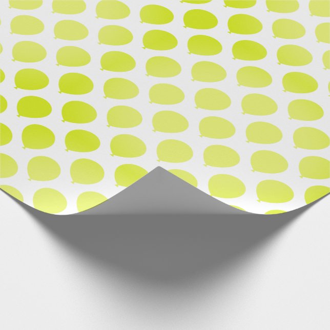Papier Cadeau Les ballons verts de chaux sur le Motif blanc (Coin)