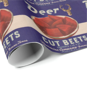 Papier Cadeau Les betteraves découpées de cerfs des années 1930 