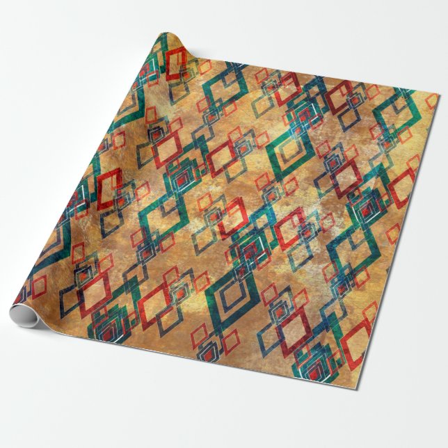 Papier Cadeau Les boho ethniques grondent le vieux motif. Impres (Déroulé)