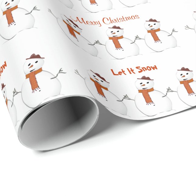 Papier Cadeau Les bonhommes de neige d'hiver l'ont laissé neiger (Coin rond)