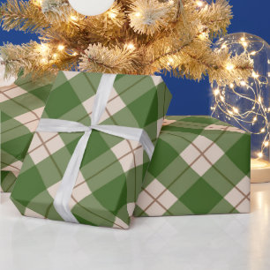 Papier Cadeau Les Chèques Buffalo Vertes Noël