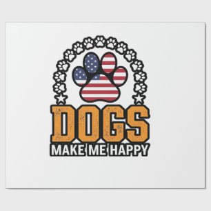 Papier Cadeau Les chiens me rendent heureux Chemise vintage à pa