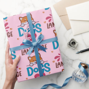 Papier Cadeau Les Chiens Sont Ma Langue D'Amour