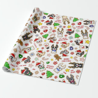 Papier Cadeau Les cookies de Noël français enveloppent le papier