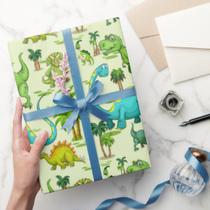 Papier Cadeau Les enfants Dinosaure Amusement