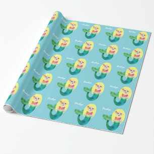Papier Cadeau Les enfants ont personnalisé les filles blondes de
