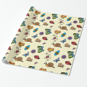 Papier Cadeau Les escargots des papillons insectent Thunder_Cove