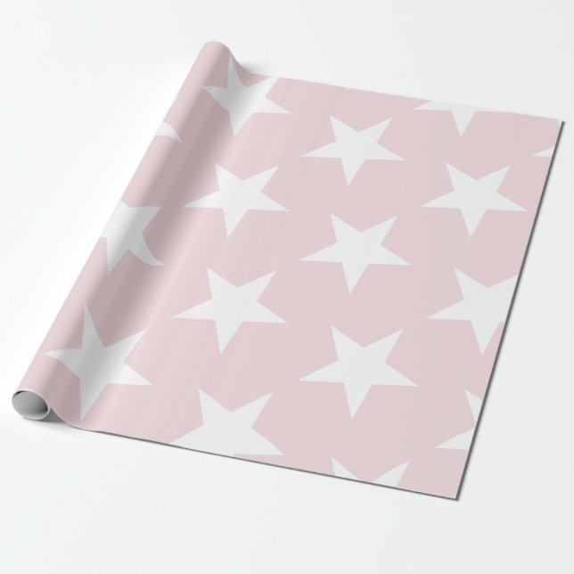 Papier Cadeau Les étoiles blanches rougissent conception chic (Déroulé)