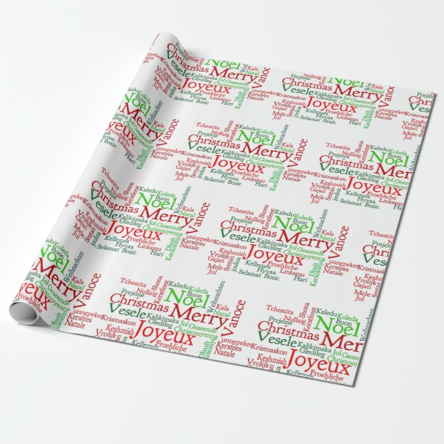 Papier Cadeau Les Fêtes De Noël Dans Le Monde Entier (Déroulé)