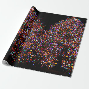 Papier Cadeau LES FEUX D'ARBRE DE NOËL SUR LE Papier D'EMBALLAGE