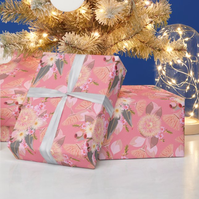 Papier Cadeau Les fleurs australiennes d'Eucalyptus (Vacances)