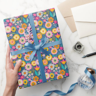 Papier Cadeau Les fleurs joyeux