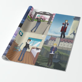 Papier Cadeau Les gars de style Anime envelopper du papier