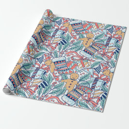 Papier Cadeau "Les hommes de bas et de pain d'épices"