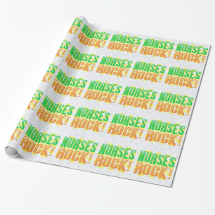 Papier Cadeau Les infirmières basculent, infirmière orange/ver