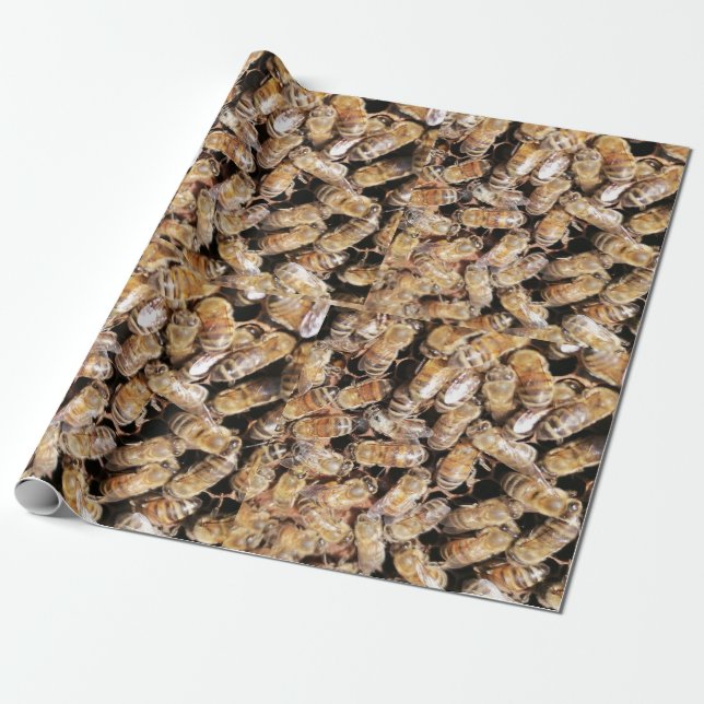 Papier Cadeau Les insectes d'abeilles enveloppant du papier (Déroulé)