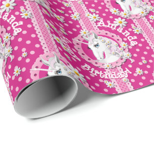 Papier Cadeau Les licornes roses sont magiques Personnalisées An