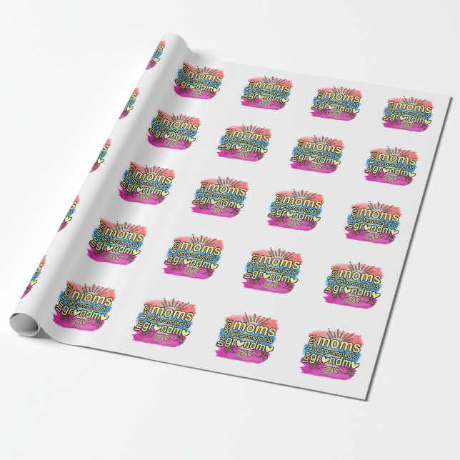 Papier Cadeau Les Meilleures Mères Sont Promues À Grand-Mère (Déroulé)