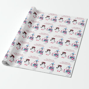 Papier Cadeau Les mignons pingouins dans le Joyeux Noël des nei