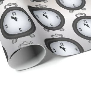 Papier Cadeau Les nouvelles années d'Ève de motif d'horloge ont