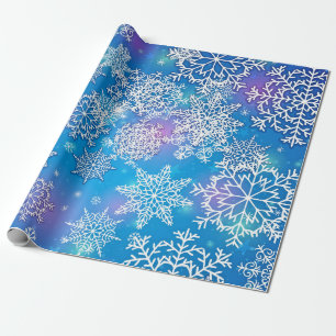 Papier Cadeau Les oodles de flocons de neige sur Arrière - plan 